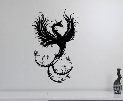 SnappyVinyl 75 cm Phoenix Bird Wall Self Adhesive Sticker(Pack of 1)
