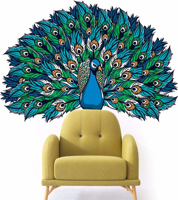 stylishdecor 60 cm m...peacock wall Self Adhesive Sticker(Pack of 1)