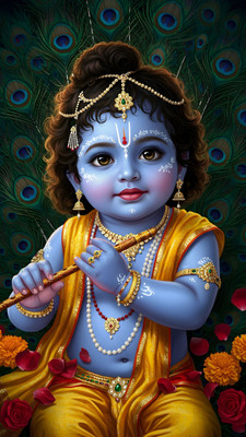 swaroopa 16.5 inch Shri krishna Radha Sticker Self Adhesive Sticker(Pack of 1)