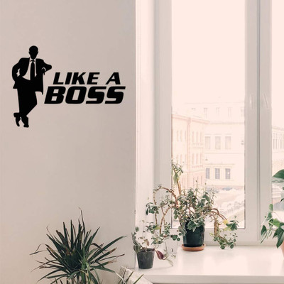 SnappyVinyl 29 cm Like a Boss5 Wall Decals, Easy to Apply Self Adhesive Sticker(Pack of 1)