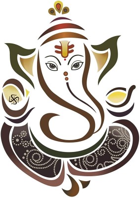 WALL WINGS 70 cm Religious 'Modern Elegant 3D My Friend Ganesha God Ganpati 'Wall Sticker Self Adhesive Sticker(Pack of 1)