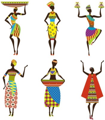 STICKER STUDIO 63 cm Beautiful African Womens Wall Sticker & Decal Self Adhesive Sticker(Pack of 1)