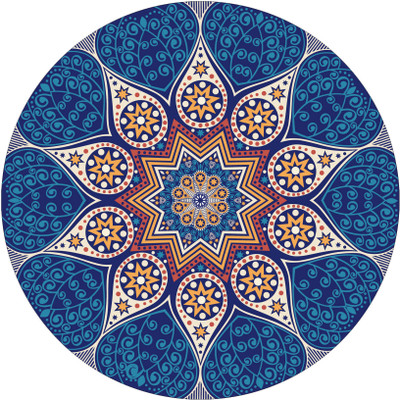 Asprintsolution 16 inch 16 × 16 inch Multicolor Vinyl Rangoli Floor Sticker – Waterproof & Self‑Adhesive Self Adhesive Sticker(Pack of 1)