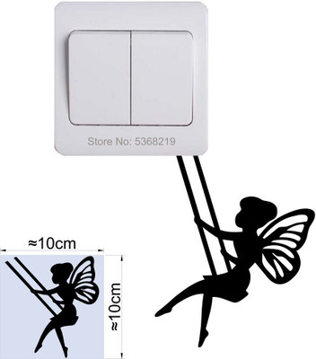Xskin 15 cm Barbie Fairy Enjoying Ride Switch Board, Wall Sticker Easy to Apply and Remove Self Adhesive Sticker(Pack of 1)