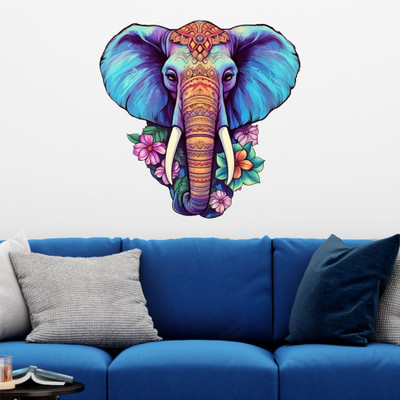 Decor hubb 60 cm Elephant wall sticker for kids room ( 60 x 60 cm ) Self Adhesive Sticker(Pack of 1)