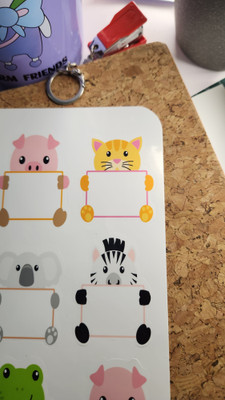 Thestickermom 17 inch Kids Cute Animal Theme Name Tag Stickers (Set of 50) Self Adhesive Sticker(Pack of 50)