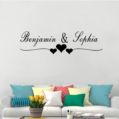SnappyVinyl 57 cm Custom Name Lovers Self Adhesive Sticker(Pack of 1)