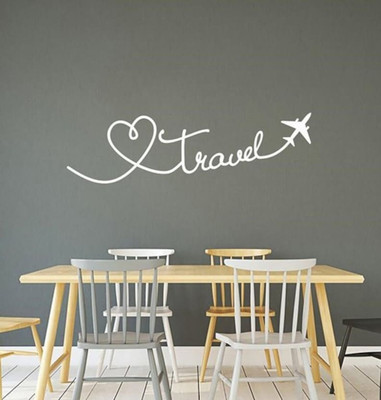 SnappyVinyl 75 cm Love Travel Wall Self Adhesive Sticker(Pack of 1)