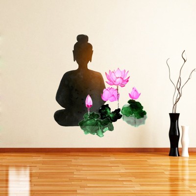 VCREATE DECOR 58 cm Budha Wall Sticker & Decal Self Adhesive Sticker(Pack of 1)