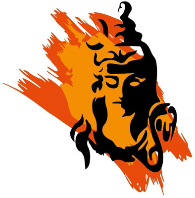 Wallme 55 cm Lord Shiva | Non-Reusable Sticker Self Adhesive Sticker(Pack of 1)