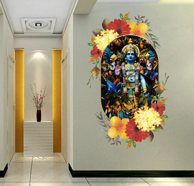 DivineDesigns 46 cm Vishnu Ji Wall Sticker Self Adhesive Sticker(Pack of 1)