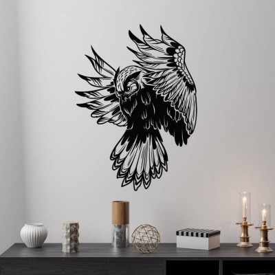 SnappyVinyl 27 cm Owl Wall Sticker PVC Vinyl Self Adhesive Sticker(Pack of 1)