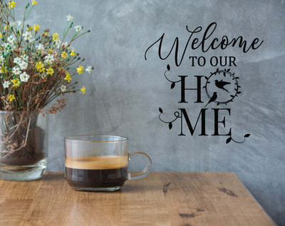 Xskin 33 cm e To Our Home Lettering House Self Adhesive Sticker(Pack of 1)