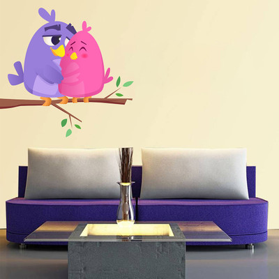 MIIKOR 60 cm Colorful Birds | Non-Reusable Sticker Self Adhesive Sticker(Pack of 1)