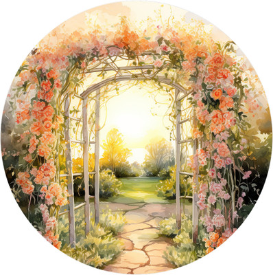SoFFXia 18 inch Colorful Garden Lawns Nature Designs Wall Stickers for Home, Hall EDD_WS_19576 Self Adhesive Sticker(Pack of 1)