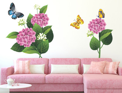 fuzzy 100 cm flowers Self Adhesive Sticker(Pack of 1)