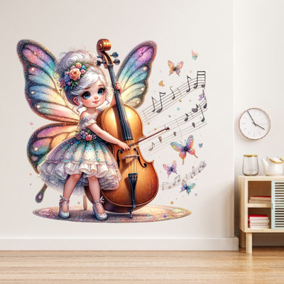 Krishna Sticker 48 cm ferry is playing the guitar Wall Sticker Self Adhesive Sticker(Pack of 1)