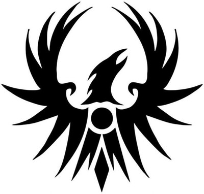 SnappyVinyl 29 cm Phoenix Rising Bird Symbol Self Adhesive Sticker(Pack of 1)