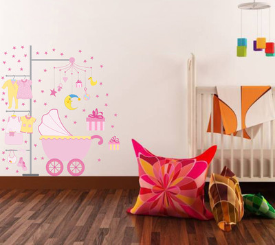 HAPPYSTICKY 80 cm Just Born Removable Sticker(Pack of 1)