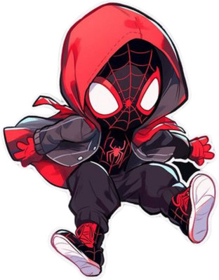 YELOSOUL 0 inch ANIME FAN'S CUTE SPIDERMAN sticker Waterproof Vinyl Decal Non-Reusable Sticker(Pack of 1)