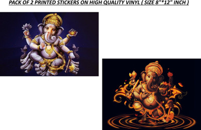 DESIGNING HUB 30.48 cm ,MODEL : 09, GANESH JI Self Adhesive Sticker(Pack of 2)