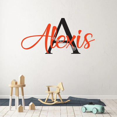 SnappyVinyl 30 cm Kids Custom Name Wall Stickers Self Adhesive Sticker(Pack of 1)