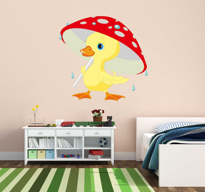Zampyy 50 cm Duck Multicolor sticker Self Adhesive Sticker(Pack of 1)
