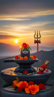 swaroopa 16.5 inch Shiv Shankar sticker Self Adhesive Sticker(Pack of 1)