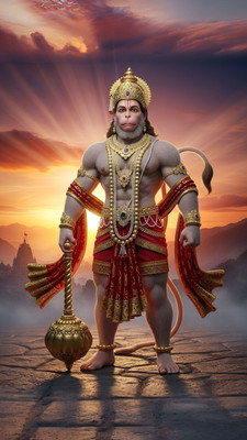 swaroopa 16.5 inch Hanuman Ji sticker Self Adhesive Sticker(Pack of 1)