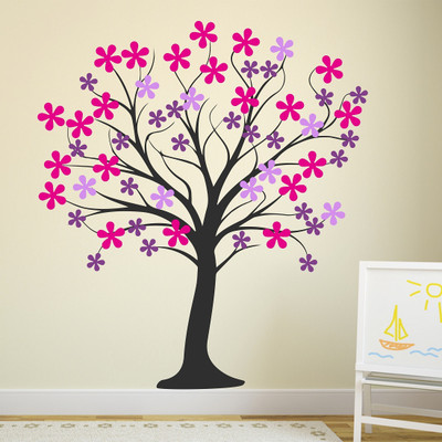 MIIKOR 90 cm Tree | Non-Reusable Stickers Self Adhesive Sticker(Pack of 1)