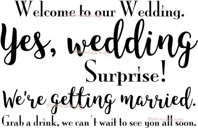 SnappyVinyl 42 cm welcome to our wedding board Sticker Sign Wedding Self Adhesive Sticker(Pack of 1)