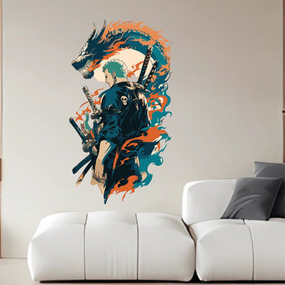WallBiirds 60 cm One Piece Roronoa Zoro Anime wall sticker Self Adhesive Sticker(Pack of 1)