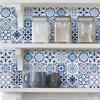 NANCY Vinyl Floral & Botanical Blue Wallpaper(L x W: 200 cm x 60 cm)