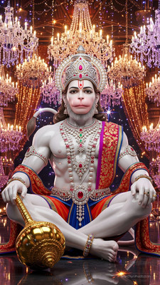 swaroopa 16.5 inch Hanuman ji sticker Self Adhesive Sticker(Pack of 1)