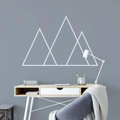 SnappyVinyl 36 cm Geometric Polygonal Simple Mountains Self Adhesive Sticker(Pack of 1)