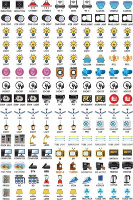 The Ambar 1.5 cm SWITCH BOARD STICKER FOR ELECTRIC BOARD INCLUDING 12 DESIGN TOTAL 204 STICKER Removable Sticker(Pack of 1)