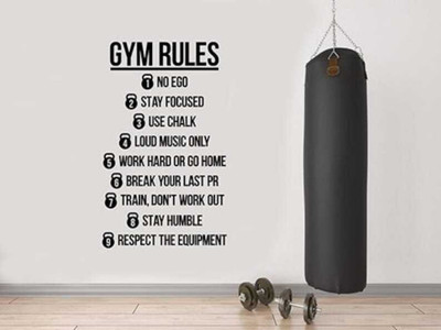 SnappyVinyl 75 cm Gym Rules Wall Self Adhesive Sticker(Pack of 1)