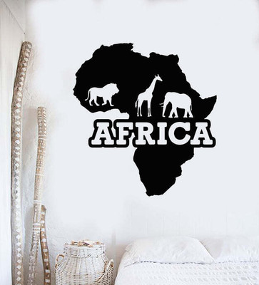 Xskin 27 cm Wild Animals Giraffe Elephant Self Adhesive Sticker(Pack of 1)