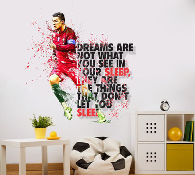 DivineDesigns 61 cm Ronaldo Dreams What you made of Self Adhesive Sticker(Pack of 1)