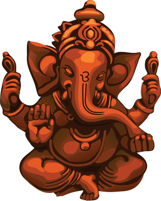 ZEN TREK 45 cm Ganesha 502 Self Adhesive Sticker(Pack of 1)