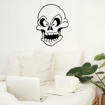 SnappyVinyl 29 cm Death Skull5 Wall Decals, Easy to Apply Self Adhesive Sticker(Pack of 1)