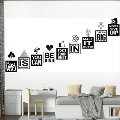 WALMORA 100 cm Be Kind - Do Best - Be Happy - Positive - Wall sticker - WM 544 Self Adhesive Sticker(Pack of 1)