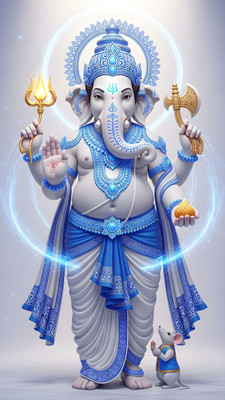 swaroopa 16.5 inch Shri Ganesha sticker Self Adhesive Sticker(Pack of 1)