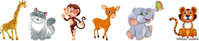 Hanu 165 inch Jungle animals | Non-Reusable Sticker Self Adhesive Sticker(Pack of 1)