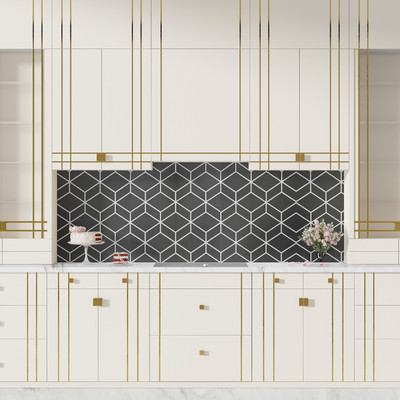 ELUXIA Vinyl Decorative Grey, White Wallpaper(L x W: 300 cm x 45 cm)