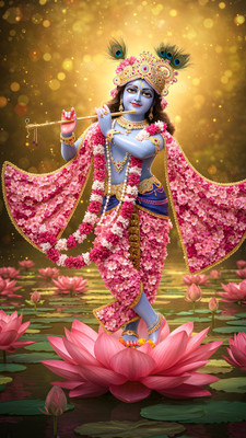 swaroopa 16.5 inch Krishna sticker Self Adhesive Sticker(Pack of 1)