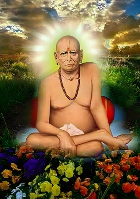 Dumdic 30 cm Swami Samartha A4 Strong Self Adhesive Sticker(Pack of 1)