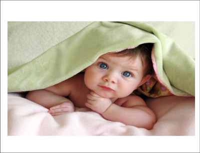 Vijaya enterprises 80 cm Cute new born smiling baby poster for kidsroom,home wall poster size (80x50 cm ) Self Adhesive Sticker(Pack of 1)