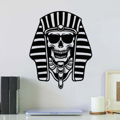 SnappyVinyl 27 cm Egyptian Pharaoh King Self Adhesive Sticker(Pack of 1)
