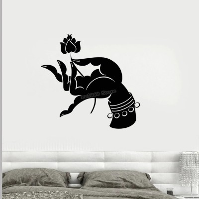 Xskin 31 cm Buddha Yoga Lotus, Wall Sticker PVC Vinyl Self Adhesive Sticker(Pack of 1)